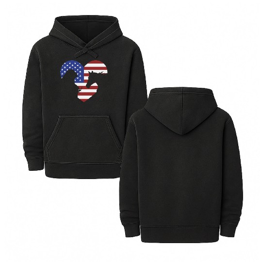 American Flag Horse lover for girls & women Double Sided Mineral Wash Hoodies