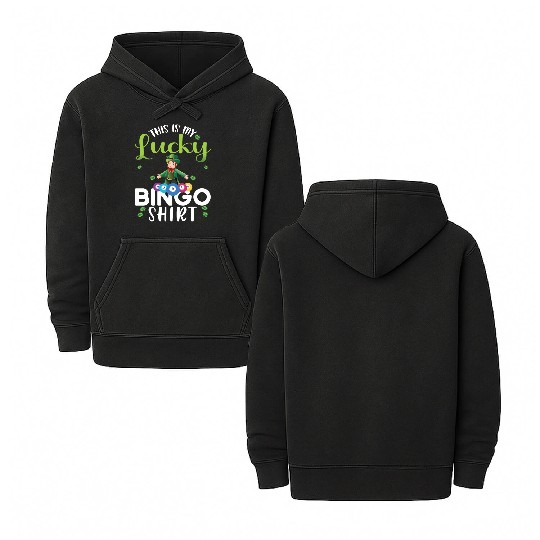 Funny Bingo Player St Patricks Day Double Sided Mineral Wash Hoodies