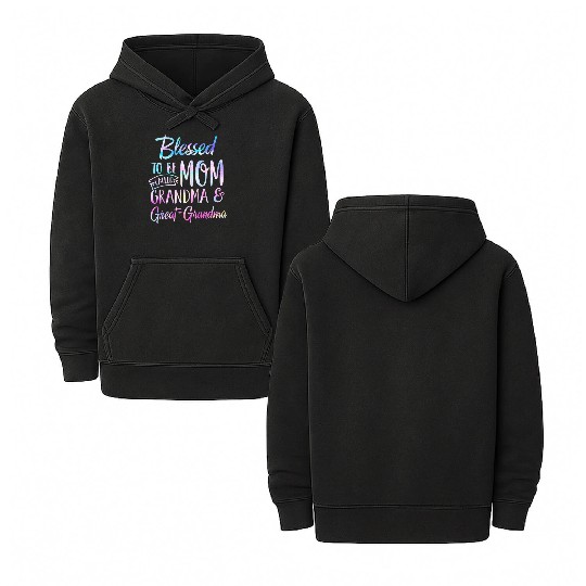 Blessed To Be Called Mom Grandma Great Grandma Double Sided Mineral Wash Hoodies