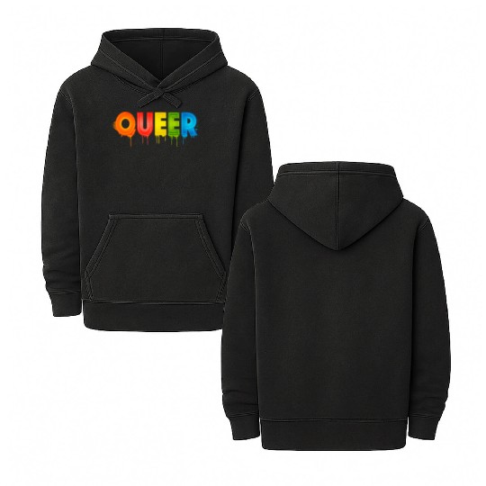 Queer Typo for Pride Month Equal Rights LGBTQ Double Sided Mineral Wash Hoodies