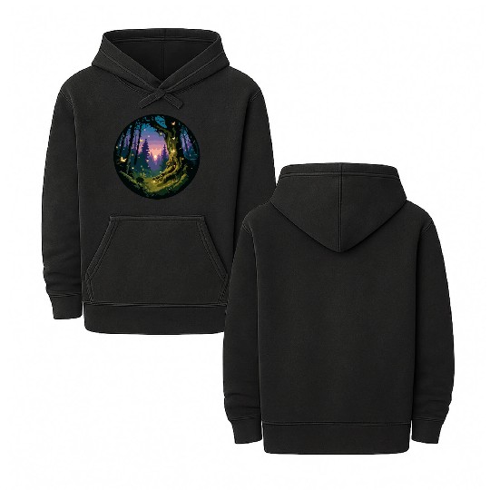 Enchanted Forest: Mystical Twilight Double Sided Mineral Wash Hoodies