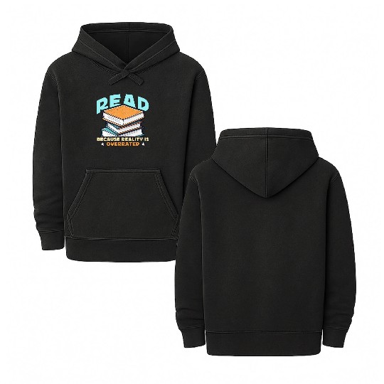 Literature Teacher Read Because Reality Educator Double Sided Mineral Wash Hoodies