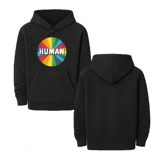 LGBTQ Human Double Sided Mineral Wash Hoodies