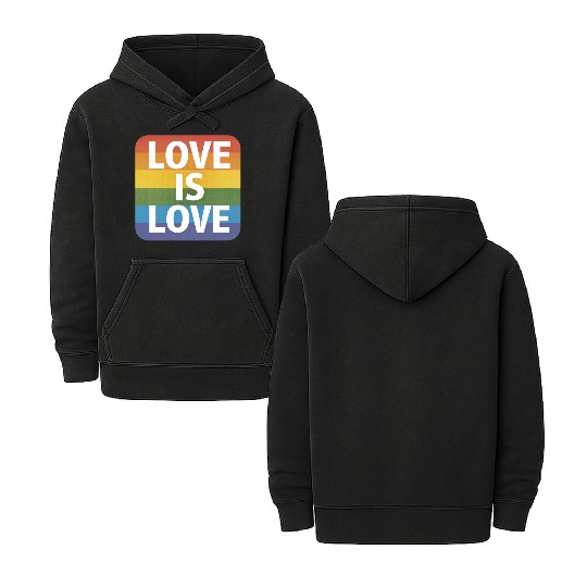 LGBTQ Love is Love Double Sided Mineral Wash Hoodies