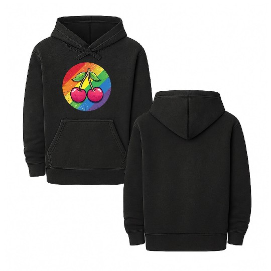 LGBTQ Cherry Double Sided Mineral Wash Hoodies