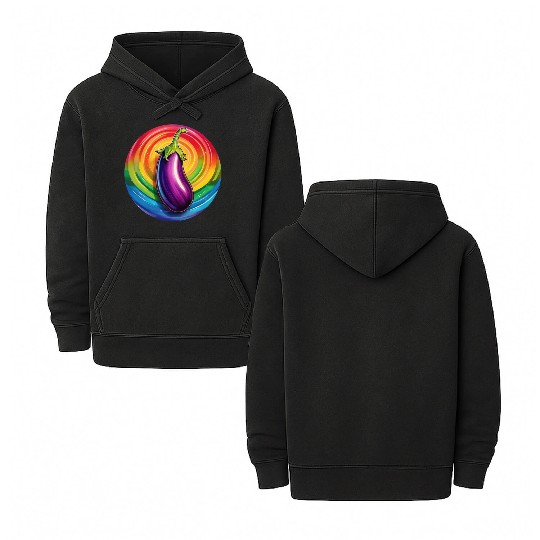 LGBTQ Eggplant Double Sided Mineral Wash Hoodies