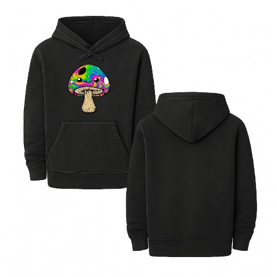psychedelic Kawaii Mushroon Double Sided Mineral Wash Hoodies