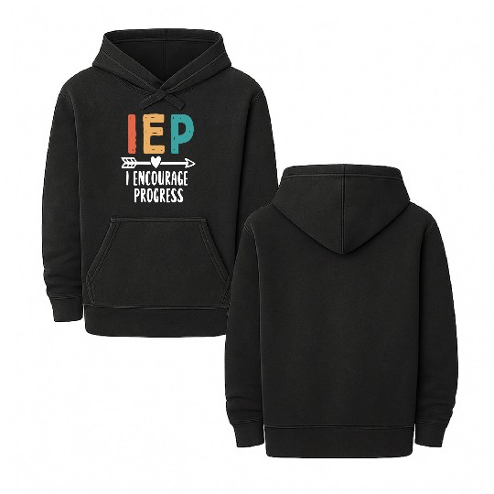 IEP I Encourage Progress Special Education Teacher Double Sided Mineral Wash Hoodies