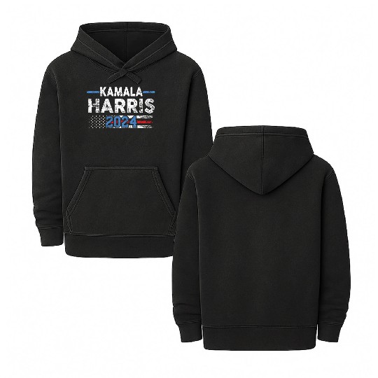Kamala Harris 2024 for President Double Sided Mineral Wash Hoodies