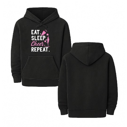 Cheerleading Dance Cheerleader Girls Eat Sleep Double Sided Mineral Wash Hoodies
