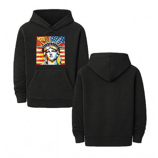 Vote 2024 Election Double Sided Mineral Wash Hoodies 0002