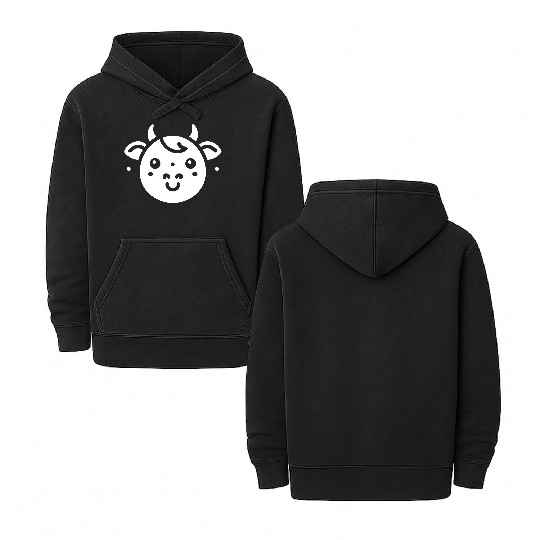 Cow face cute cows vector farm animal art path8 Double Sided Mineral Wash Hoodies