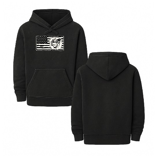 Retro Flag Girl © LIKE US ON FACEBOOK # Double Sided Mineral Wash Hoodies