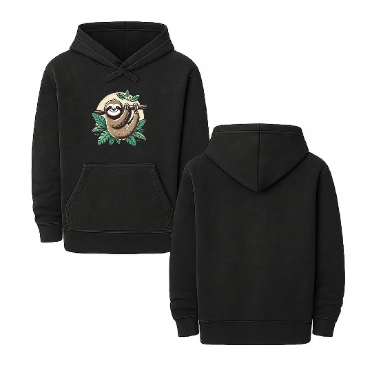 Relax and Unwind with this Adorable Hanging Sloth Double Sided Mineral Wash Hoodies