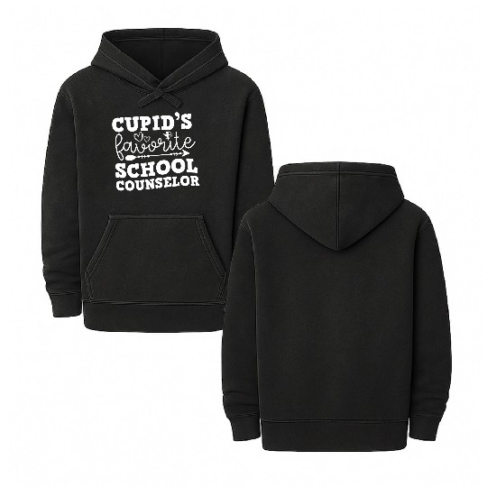 Cupid's favorite school Counselor Valentine's day Double Sided Mineral Wash Hoodies