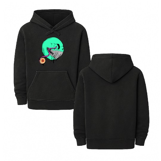 Cringe Zombie Pac Man Double Sided Mineral Wash Hoodies