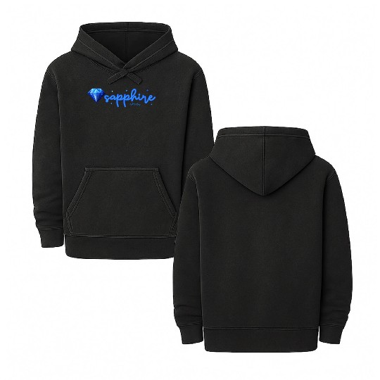 Sapphire gemstone jewel Double Sided Mineral Wash Hoodies