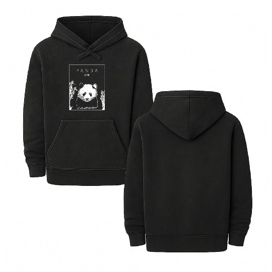 Panda Chinese Hanzi Panda Bear Friend Giant Panda Double Sided Mineral Wash Hoodies
