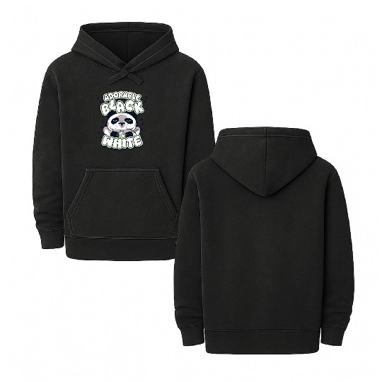 Adorable Black And White Panda Bear Friend Lover Double Sided Mineral Wash Hoodies