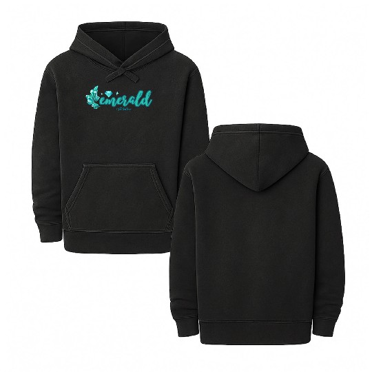 Emerald gemstone jewel Double Sided Mineral Wash Hoodies
