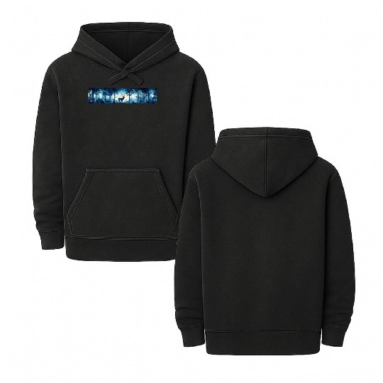 Celestial Deer in the Indigo Forest Double Sided Mineral Wash Hoodies