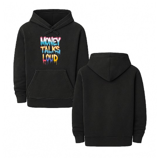 Money Talks Art Double Sided Mineral Wash Hoodies