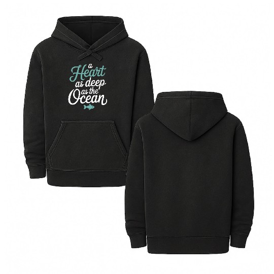 Pisces Zodiac A Heart As Deep As The Ocean Double Sided Mineral Wash Hoodies