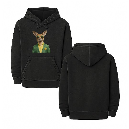 Green and Gold Kangaroo 7 Double Sided Mineral Wash Hoodies
