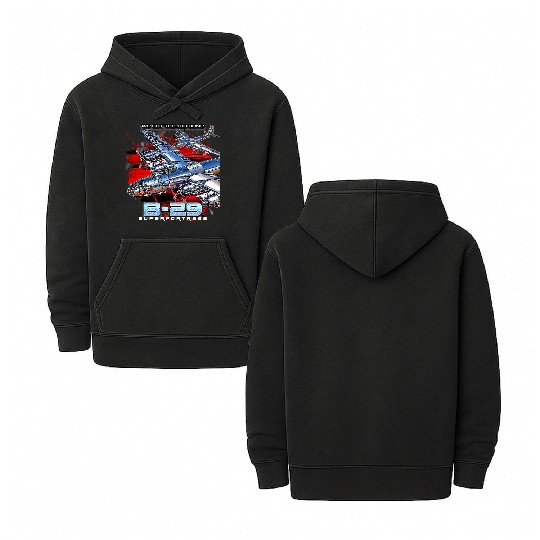 B29 Superfortress War II-era Bomber Aircraft Double Sided Mineral Wash Hoodies