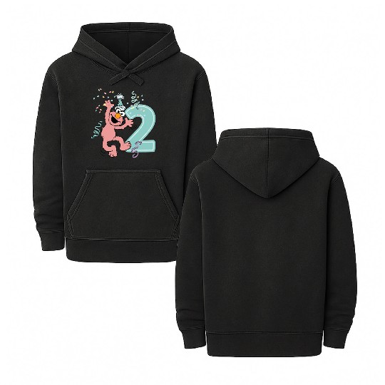 Sesame Street Birthday Design With Elmo Two Years Double Sided Mineral Wash Hoodies