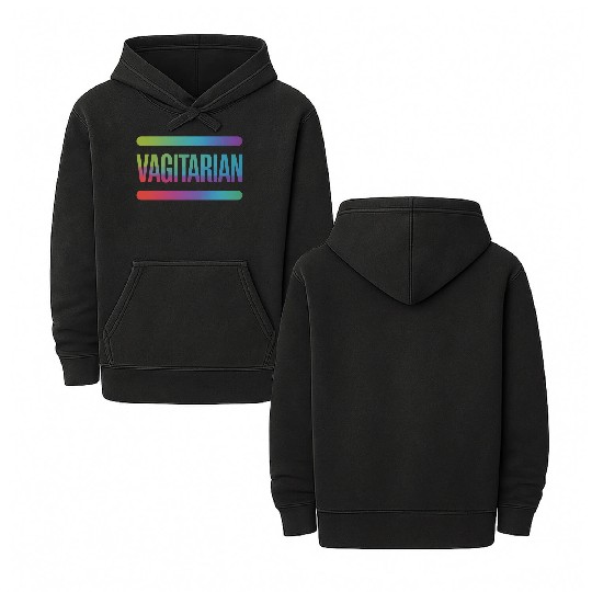 Vagitarian Vegetarian Funny Lesbian LGBTQ Pride Double Sided Mineral Wash Hoodies