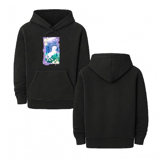 Unicorn fantasy lilac moon Double Sided Mineral Wash Hoodies