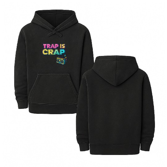 "Trap Is Crap" Graffiti Hip-Hop Double Sided Mineral Wash Hoodies