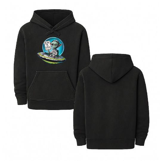 UFO Mars beam me up Allien Double Sided Mineral Wash Hoodies