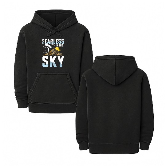 Fearless in the Sky Paragliding Enthusiast Design Double Sided Mineral Wash Hoodies