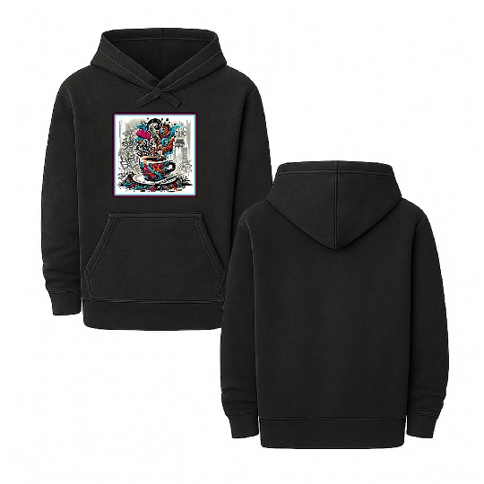 Espresso Graffiti Double Sided Mineral Wash Hoodies