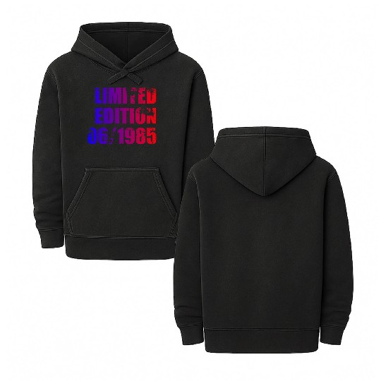 40th birthday Limited Edition 06/1985 Double Sided Mineral Wash Hoodies