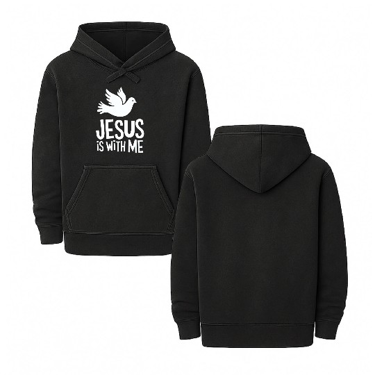 Jesus is with me Double Sided Mineral Wash Hoodies