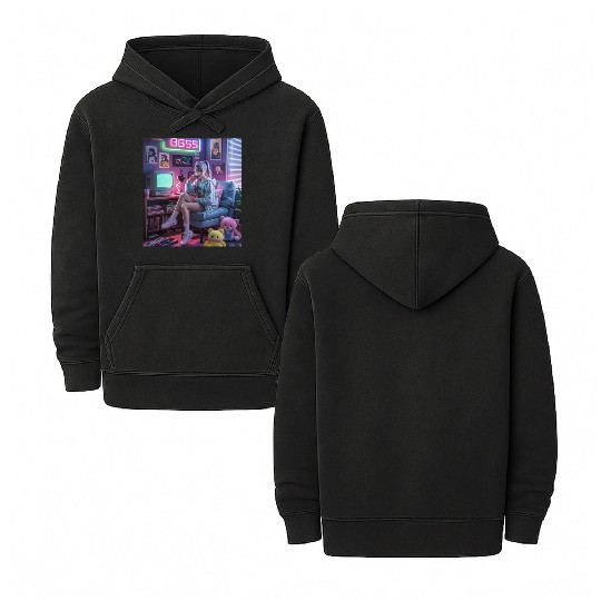 Y2K Gamer Girl Vibes – Retro Tech & Neon Room Aest Double Sided Mineral Wash Hoodies