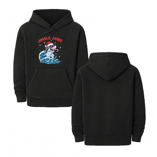 Jingle Jaws – Christmas Holiday with Bite Design Double Sided Mineral Wash Hoodies