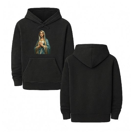 Madonna and Child Divine Embrace Double Sided Mineral Wash Hoodies