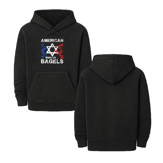 American Pride with Star and Bagel Spirit Double Sided Mineral Wash Hoodies