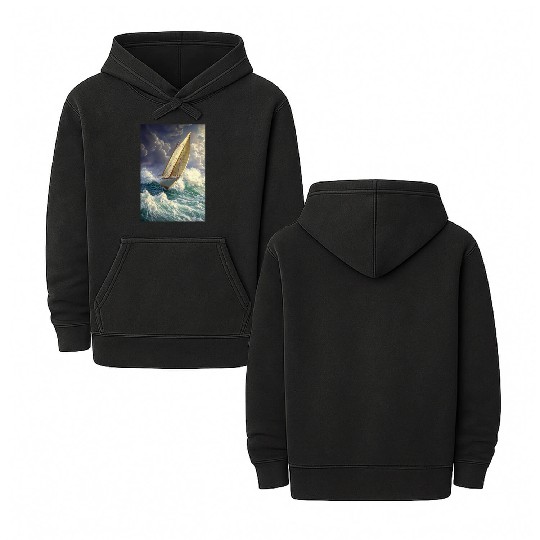 Storm Sail Through Painted Seas Double Sided Mineral Wash Hoodies