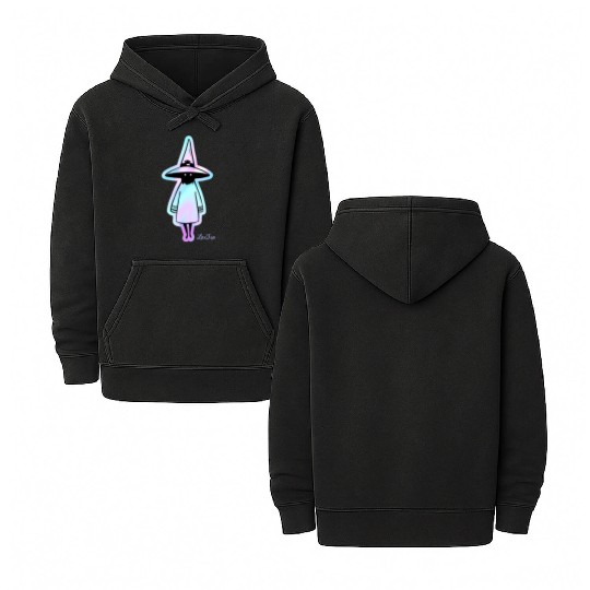 Mystical Witch with Neon Aura Double Sided Mineral Wash Hoodies