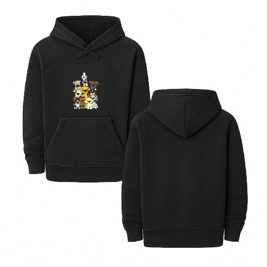 National Dog Day Double Sided Mineral Wash Hoodies: Cute Cartoon Dog Breeds