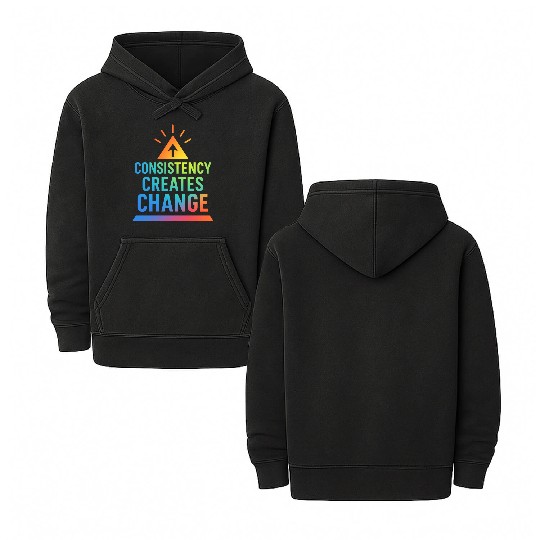 Inspirational Growth Triangle Design Double Sided Mineral Wash Hoodies