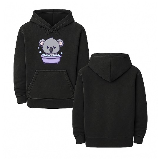 Cute Koala Bear Taking a Bubble Bath Relaxing  Double Sided Mineral Wash Hoodies