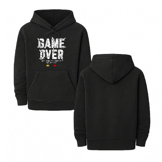 Game Over Rise Continue Banner Double Sided Mineral Wash Hoodies