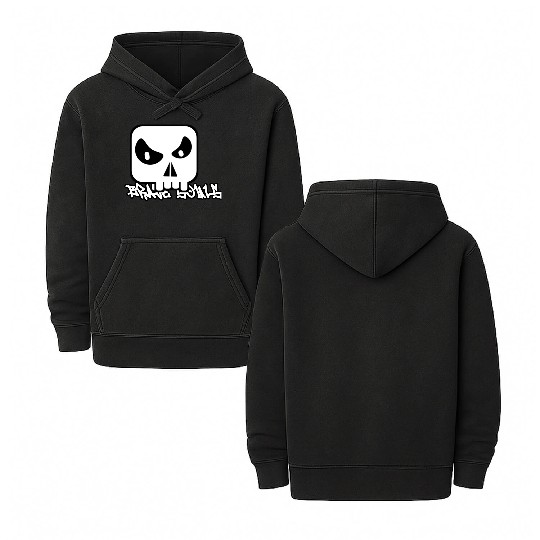 Minimalist Skull Graffiti Design Double Sided Mineral Wash Hoodies