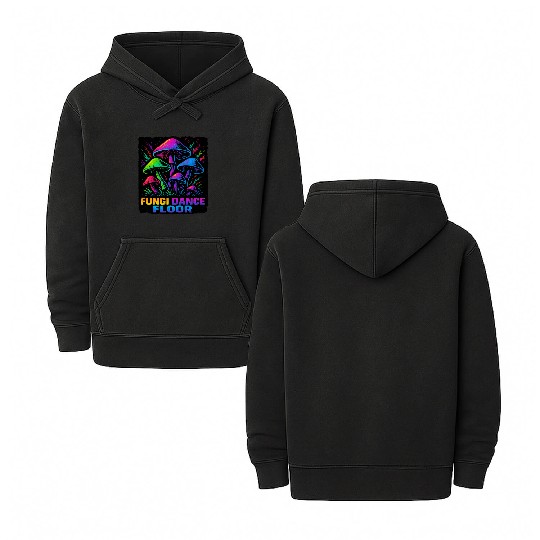 Trippy Mushroom EDM Rave Psychedelic Festival Double Sided Mineral Wash Hoodies